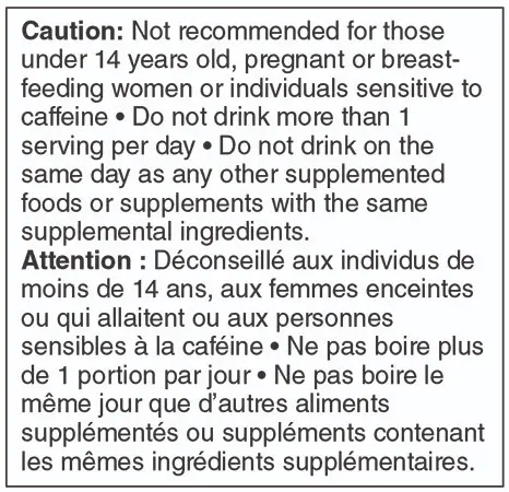 <p>Exemple de mise en garde figurant sur l’emballage d’aliments supplémentés, qui porte aussi l’avertissement mentionné ci-dessus.</p> <p>Exemple de mise en garde figurant sur l’emballage d’aliments supplémentés, qui porte aussi l’avertissement mentionné ci-dessus.</p>