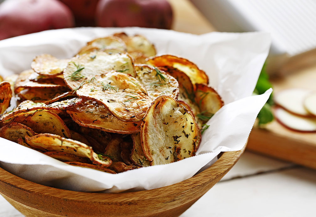 Oven fried potato chips