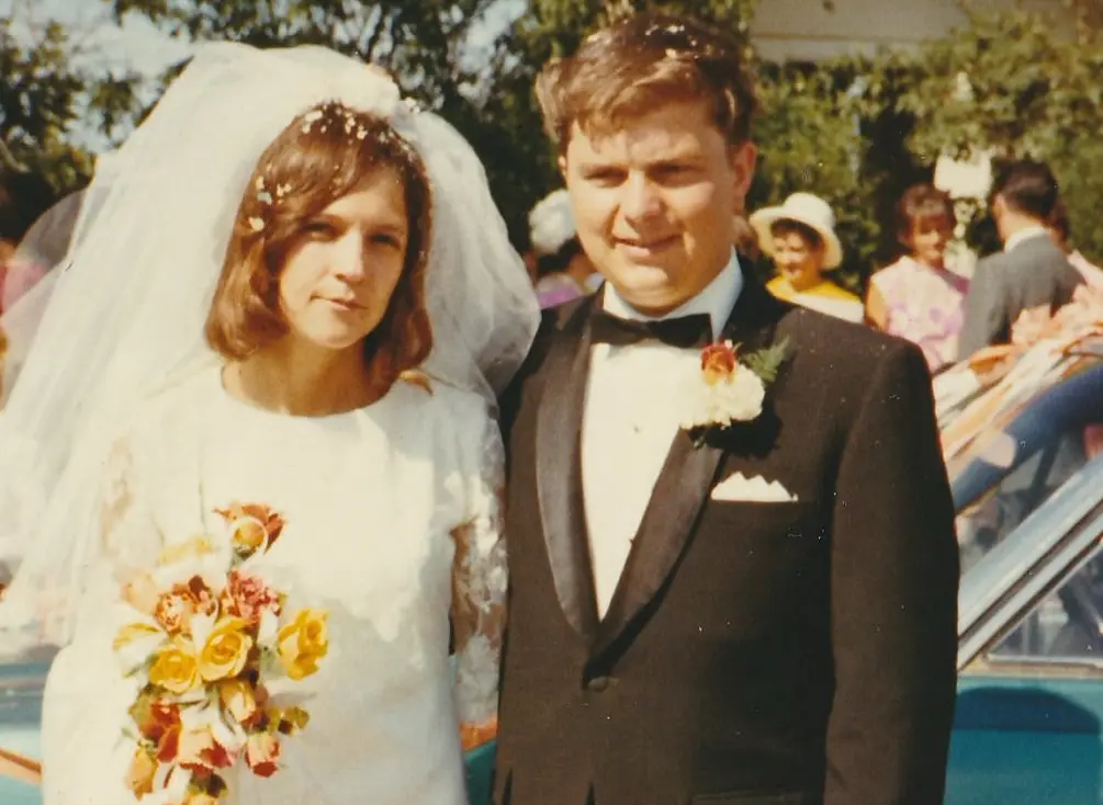 John Wheatcroft et sa femme, Faye, à leur mariage.