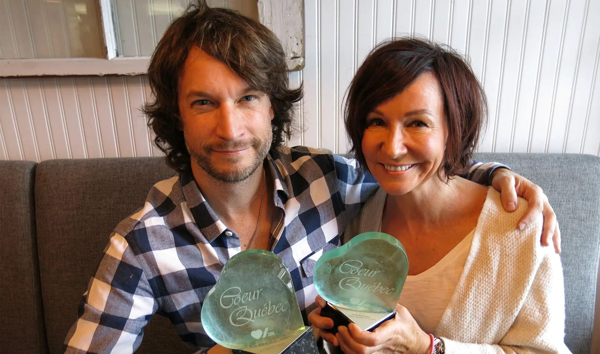 Josée Boudreault avec son conjoint, Louis-Philippe Rivard.